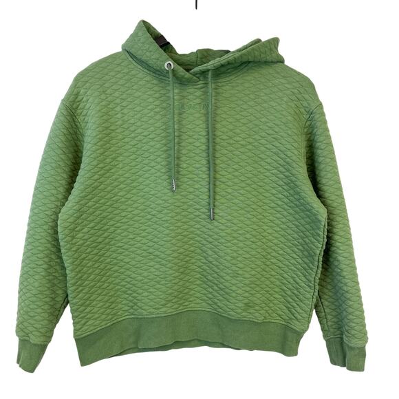 Zyia Active Tops - ZYIA Active XS Quilted Cotton Blend Pullover Hoodie Green Relaxed Fit